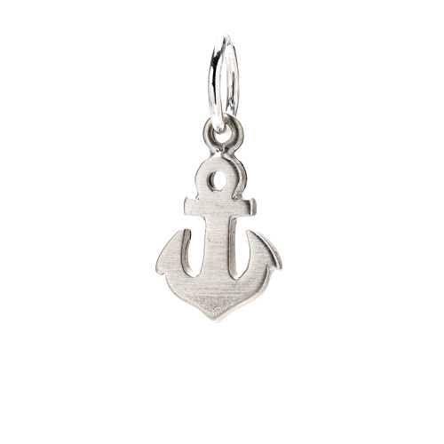 smooth anchor charm, sterling silver