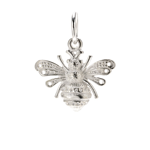 bee charm, sterling silver