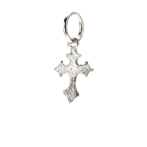 gothic cross charm, sterling silver