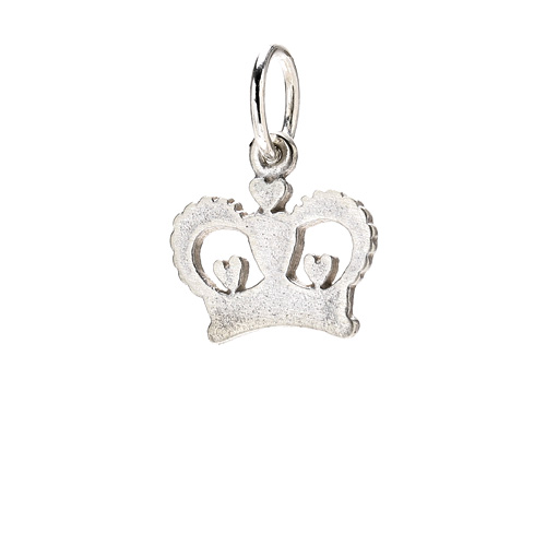 heart crown charm, sterling silver