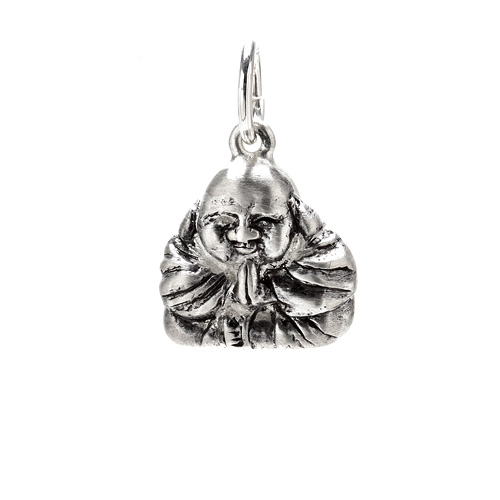 happy buddha charm, sterling silver