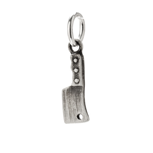 chef's knife charm, sterling silver