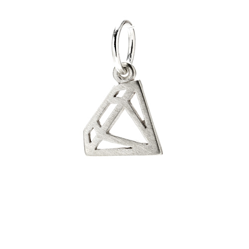 diamond charm, sterling silver