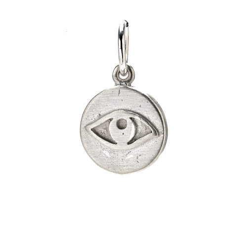 eye charm, sterling silver