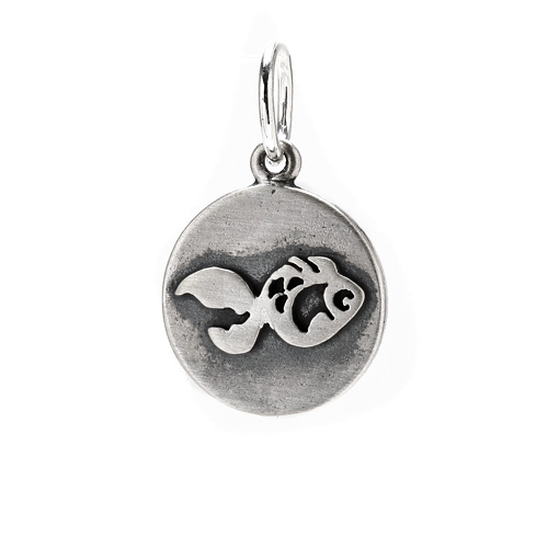 fish charm, sterling silver