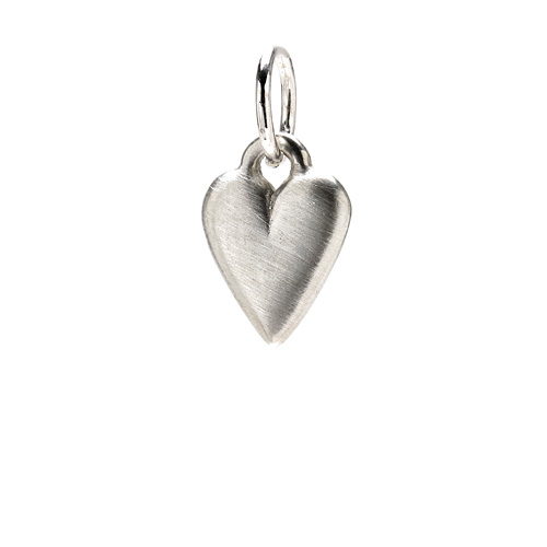 kind heart charm, sterling silver
