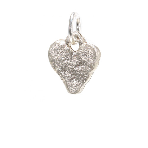 stone heart charm, gold dipped