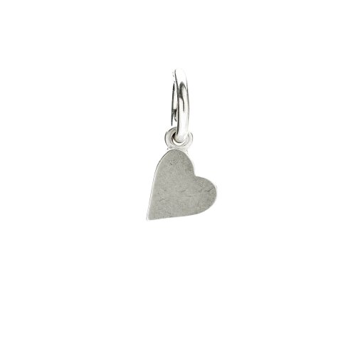 sideways heart charm, sterling silver