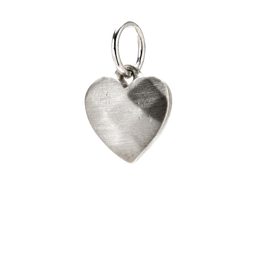 faceted heart charm, sterling silver