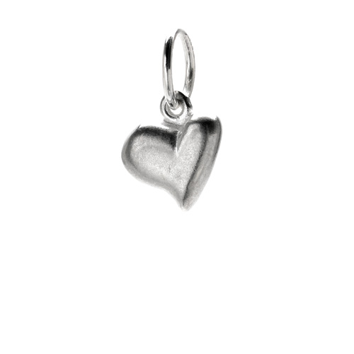 full heart charm, sterling silver