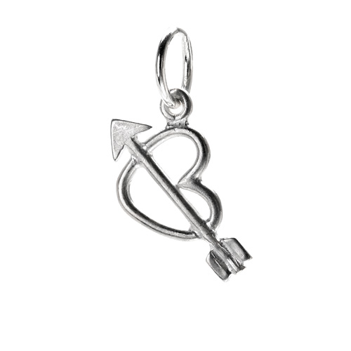 love struck heart charm, sterling silver