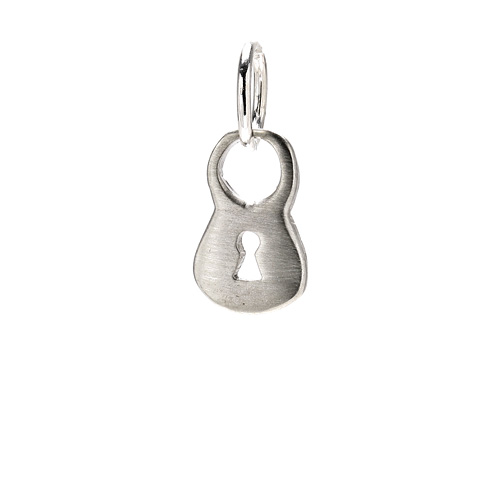 locked charm, sterling silver