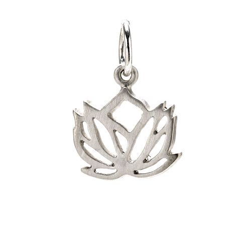 rising lotus charm, sterling silver