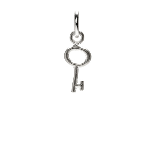 simple key charm, sterling silver
