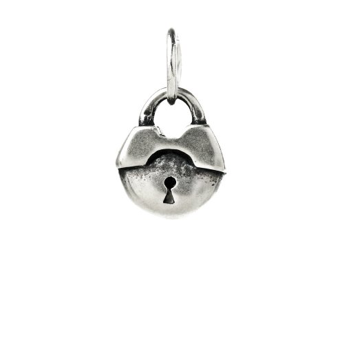 lock charm, sterling silver