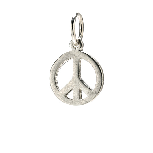 peace charm, sterling silver