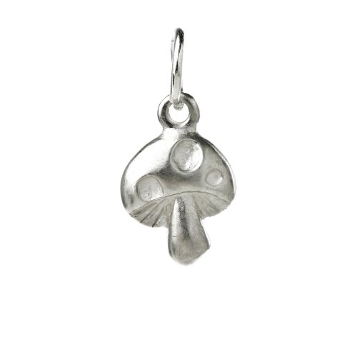 mushroom charm, sterling silver