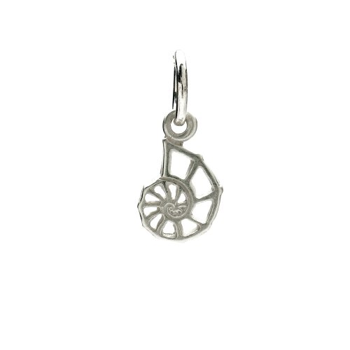 nautilus shell charm, sterling silver