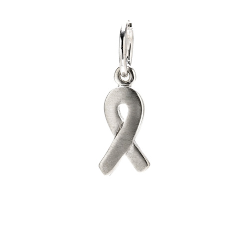 ribbon charm, sterling silver