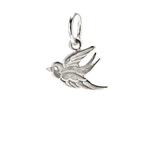 robin charm, sterling silver
