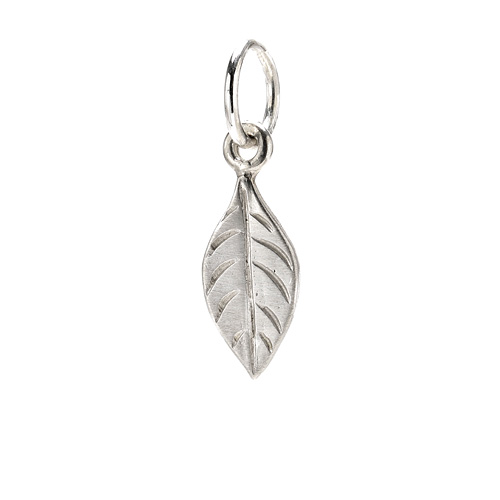 sage charm, sterling silver