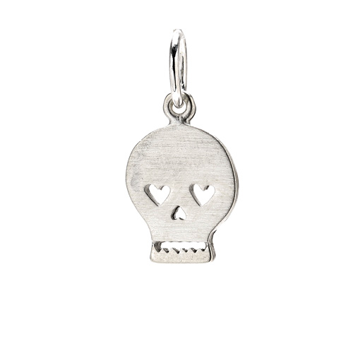 skull charm, sterling silver