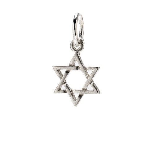 jewish star charm, sterling silver