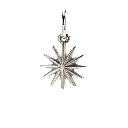 starburst charm, sterling silver
