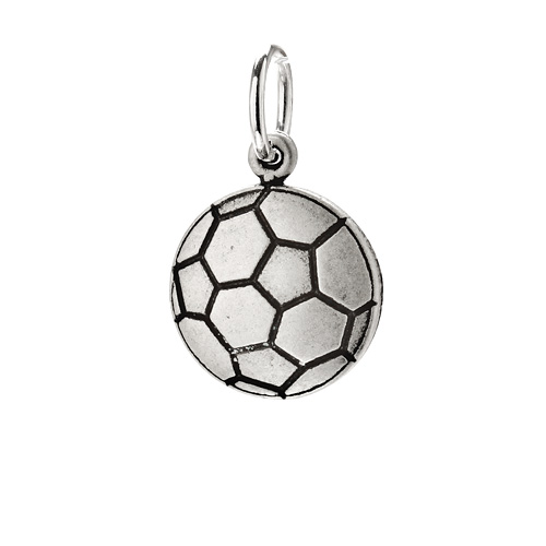 soccer ball charm, sterling silver