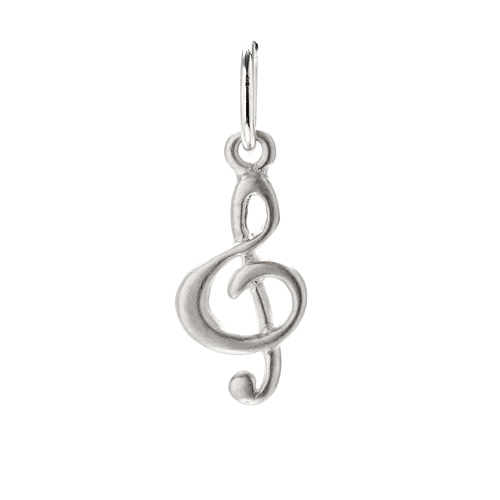 treble clef charm, sterling silver