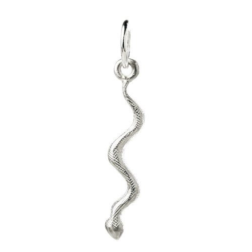 serpent charm, sterling silver