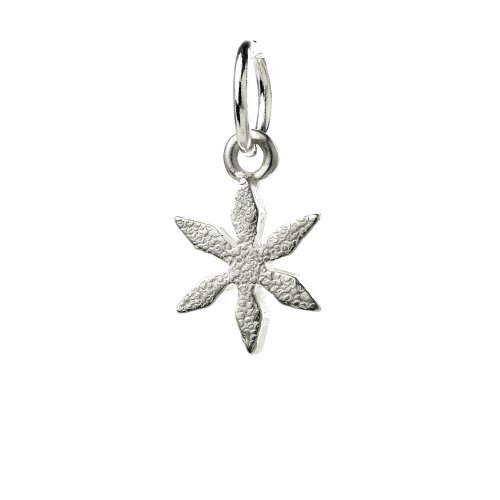 star flower charm, sterling silver