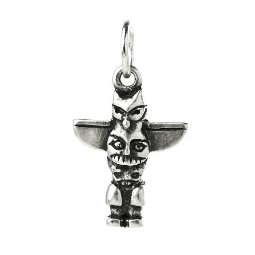 totem pole charm, sterling silver