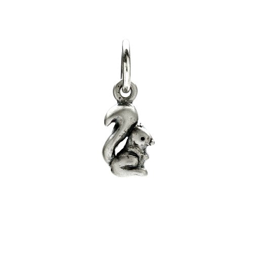 squirrel charm, sterling silver