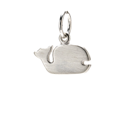 whale charm, sterling silver