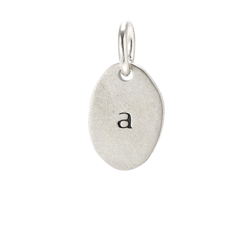 "A" charm, sterling silver