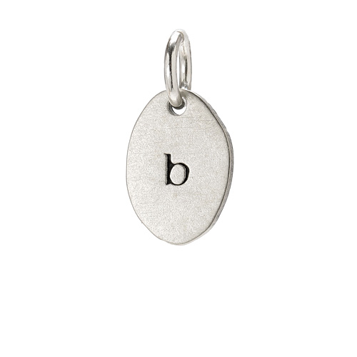 "B" charm, sterling silver