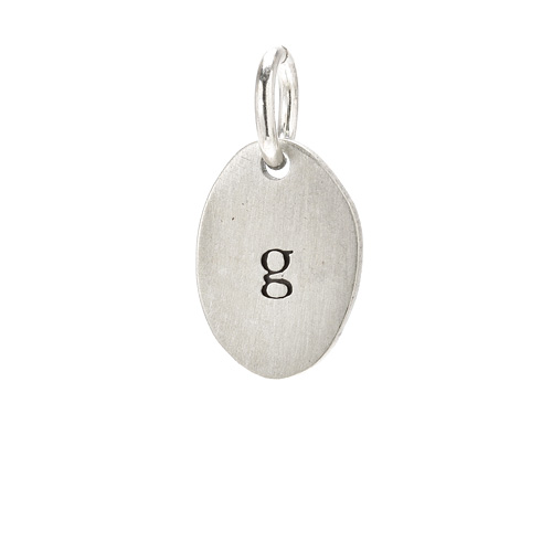 "G" charm, sterling silver