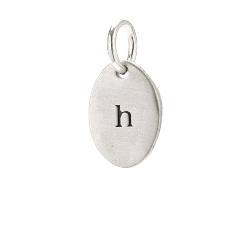 "H" charm, sterling silver