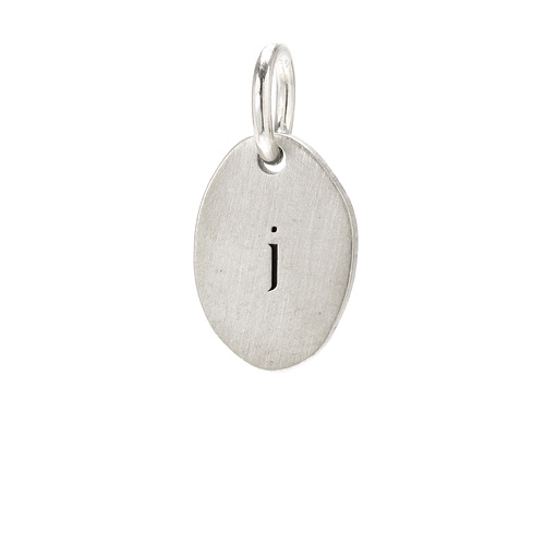 "J" charm, sterling silver