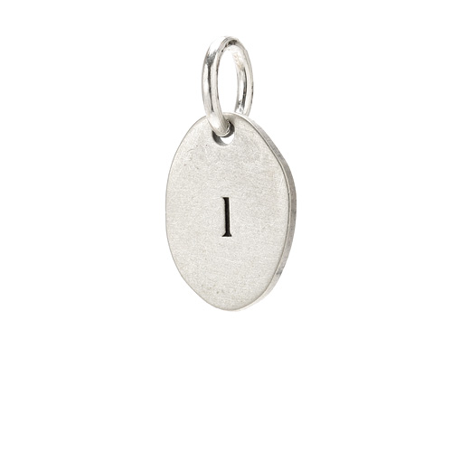 "L" charm, sterling silver