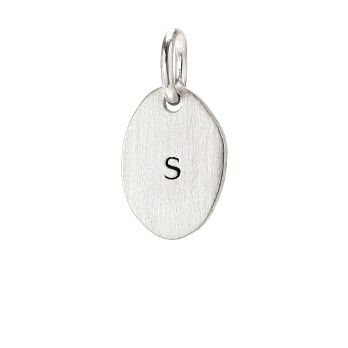 "S" charm, sterling silver