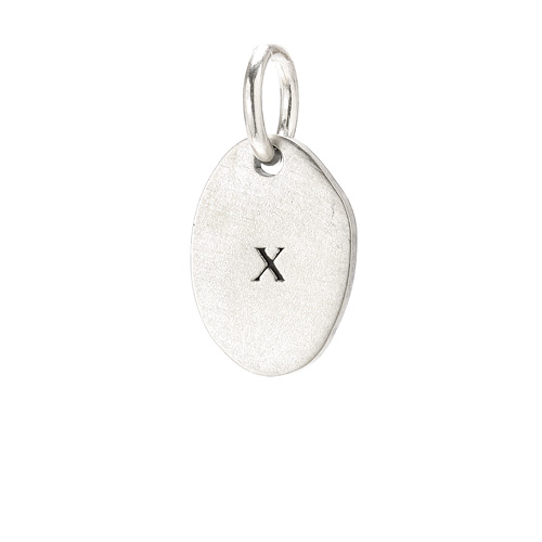 "X" charm, sterling silver
