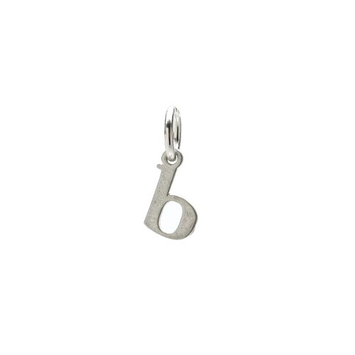 open b charm, sterling silver