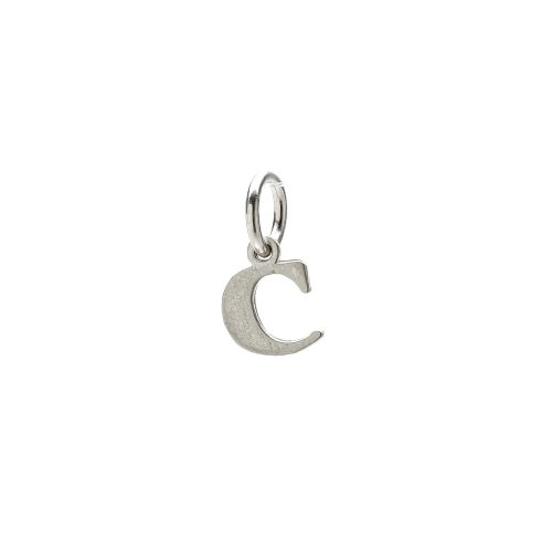 open c charm, sterling silver