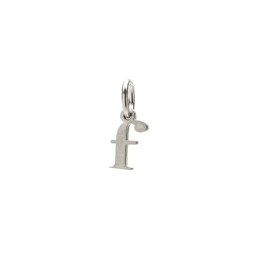 open f charm, sterling silver