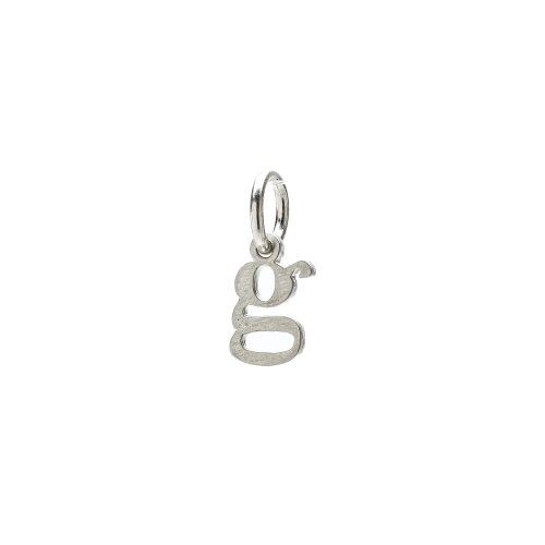 open g charm, sterling silver