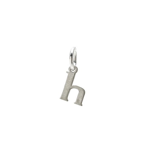 open h charm, sterling silver