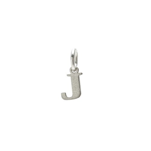 open j charm, sterling silver