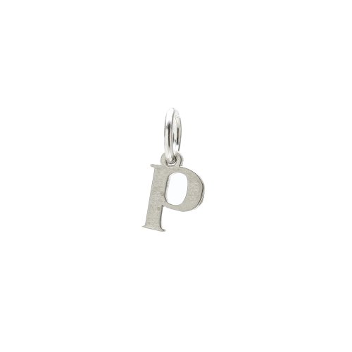 open p charm, sterling silver